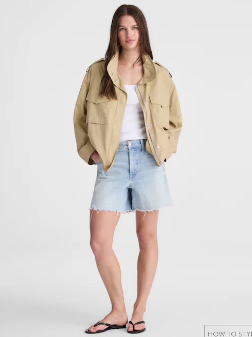 Madewell Field Jacket in Washed Poplin - Fennel Seed